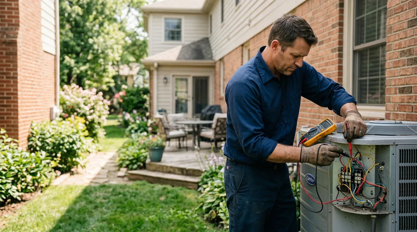 HVAC technician working near Garden City, KS